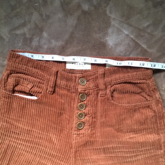 High Waisted Burnt Orange Corduroy Pants - Picture 5 of 7